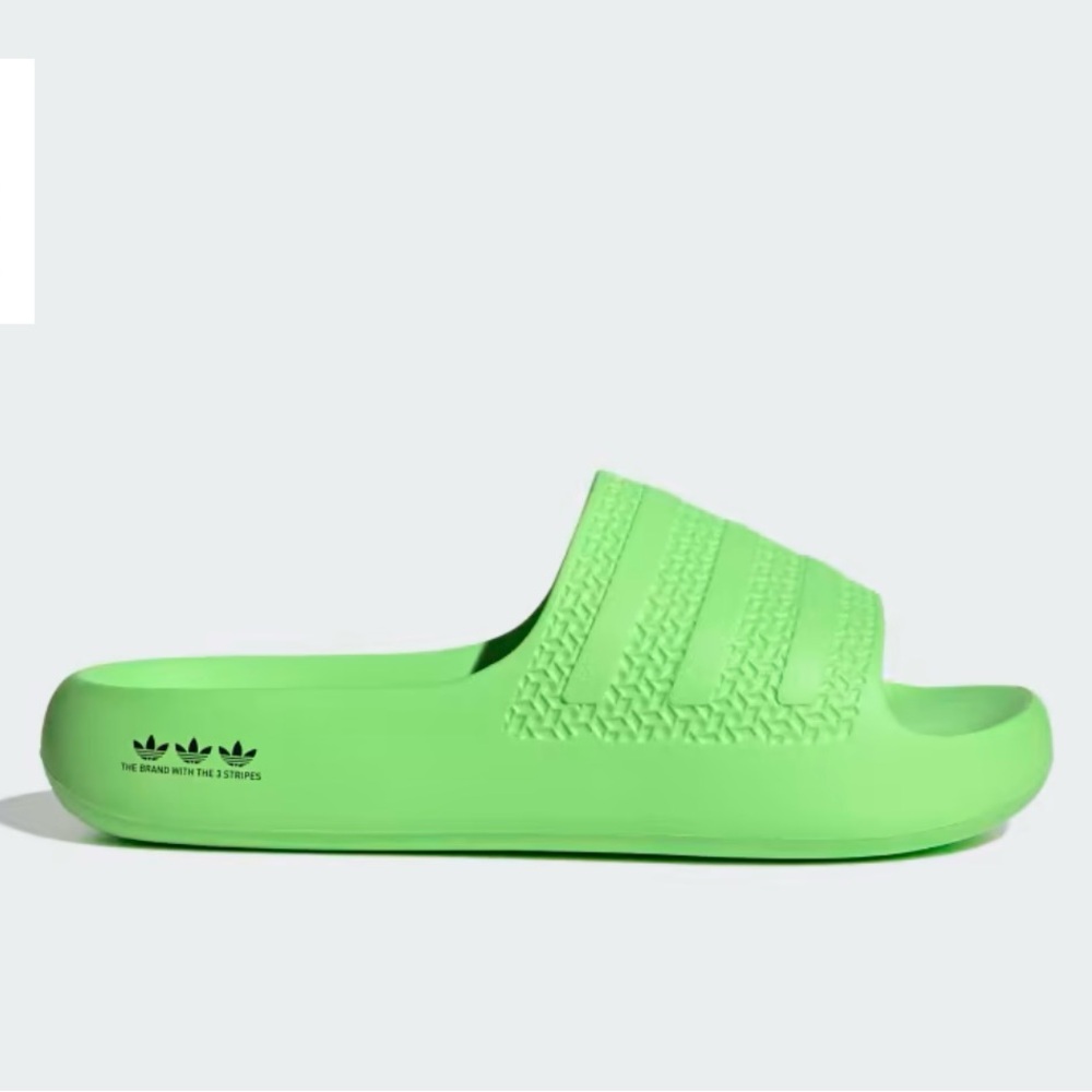Size 8 adidas Adilette Ayoon slides in solar green